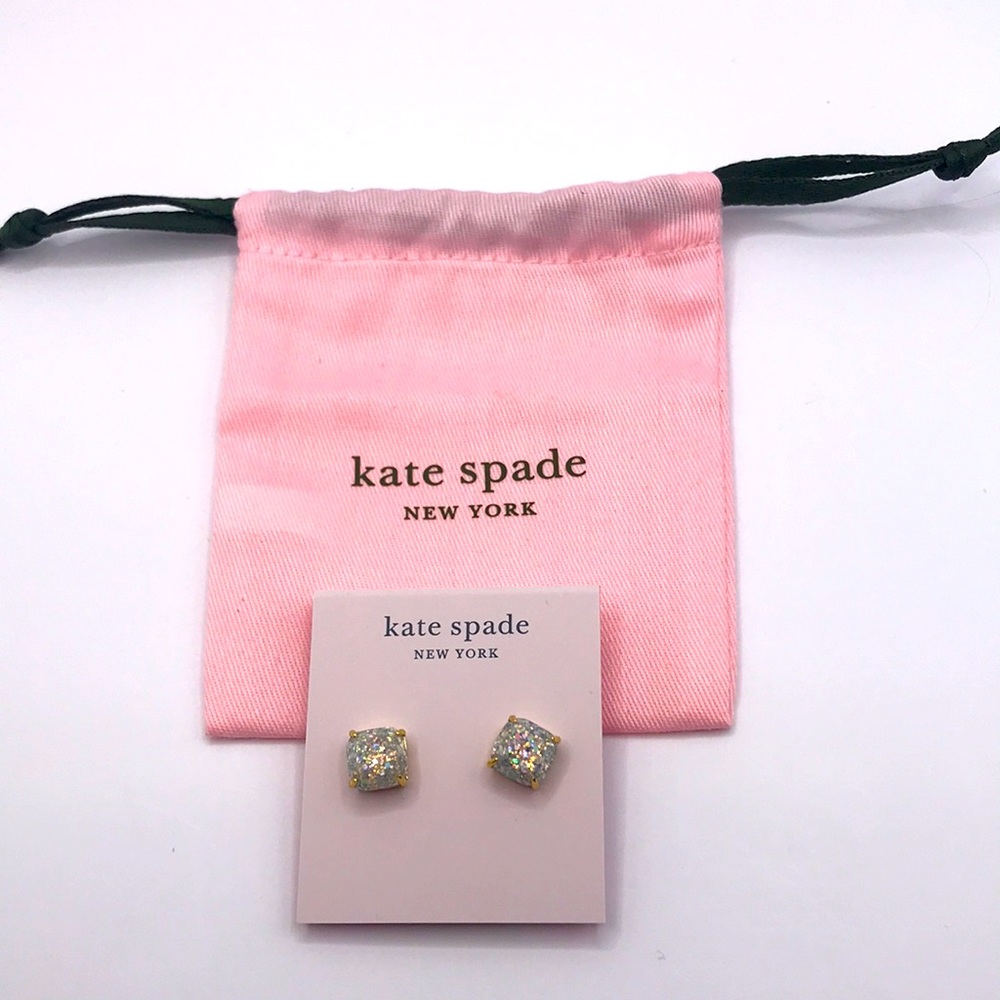 Kate Spade Iridescent Pierced Earrings w/Drawstring Pouch